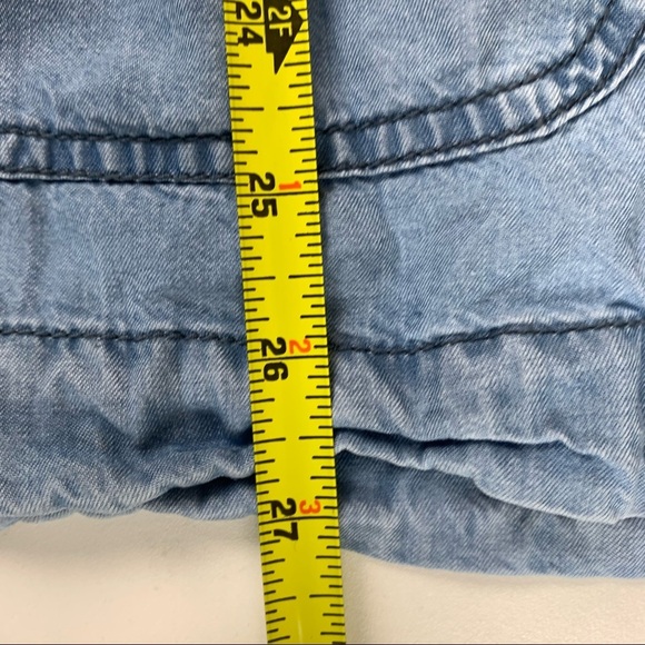 ANTHROPOLOGIE Sanctuary Chambray Button-down cinched waist Denim sleeveless Vest - Picture 10 of 11